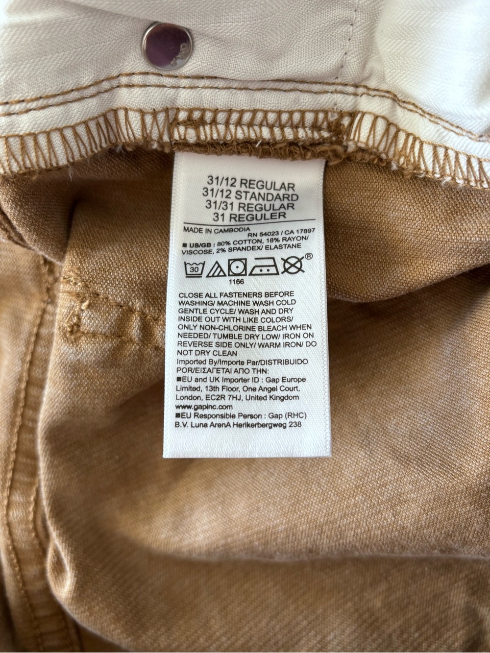 NWT brown GAP Corduroy Flare Pants women’s size 31/12 - Picture 4 of 4